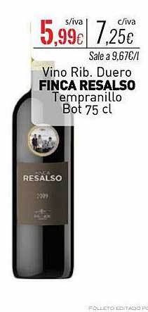 Cuevas Cash Vino rib duero finca resalso tempranillo oferta