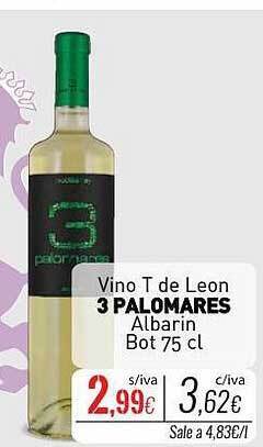 Cuevas Cash Vino t de leon 3 palomares albarin oferta