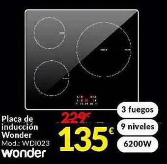 Placa de inducción wonder