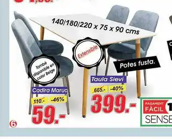 Hipo Gegant Cadira maruc taula sievi oferta