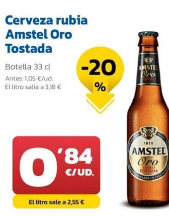 AhorraMas Cerveza Rubia Amstel Oro Tostada oferta