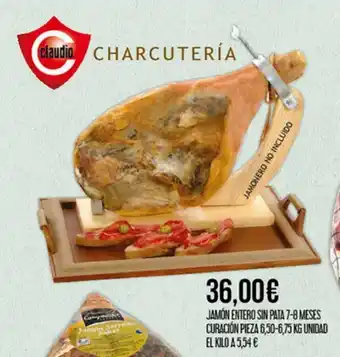 Claudio Jamon Entero Sin Pata 7-8 Meses oferta