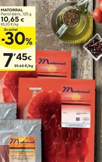 Caprabo Jamón ibérico matorral oferta