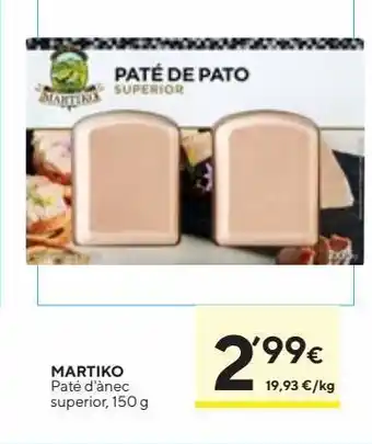 Caprabo Paté de pato martiko oferta