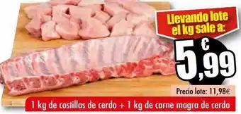 1 kg de costillas de cerdo + 1 kg de carne magra de cerdo