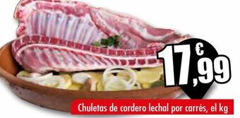 Chuletas de cordero lechal por carrés