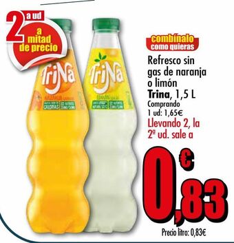 Unide Market Refresco sin gas de naranja o limón trina oferta
