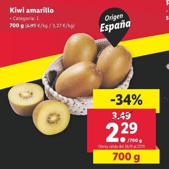 Lidl Kiwi amarillo oferta