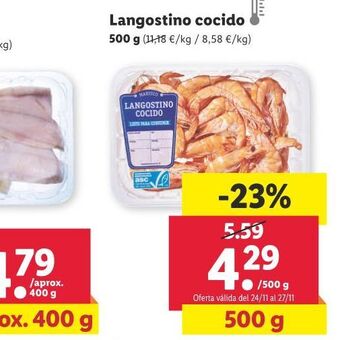 Lidl Langostino cocido oferta