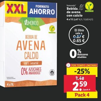 Lidl Bebida de avena con calcio oferta