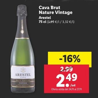 Lidl Cava brut nature vintage oferta