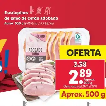 Lidl Escalopins de lomo de cerdo oferta