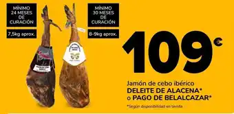 Supeco Jamón de cebo ibérico deleite de alacena o pago de belalcazar oferta