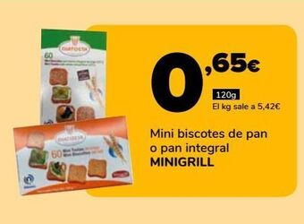 Supeco Mini biscotes de pan o pan integral minigrill oferta