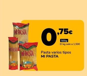 Supeco Pasta varios tipos mi pasta oferta