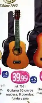 Juguetilandia 39,95€ ref. 7061 guitarra 65 cm de madera, 6 cuerdas, funda y púa +5 ards oferta