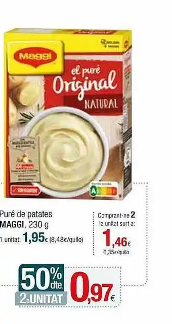Condis 50% dte 2a unitat puré de patates maggi oferta