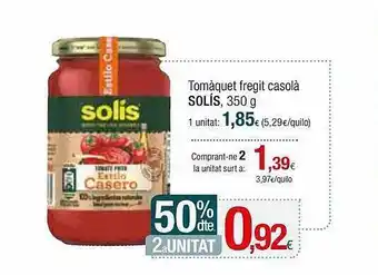 Condis 50% dte 2a unitat tomàquet fregit casolà solís oferta
