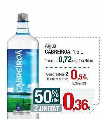 Condis 50% dte 2a unitat aigua cabreiroa oferta