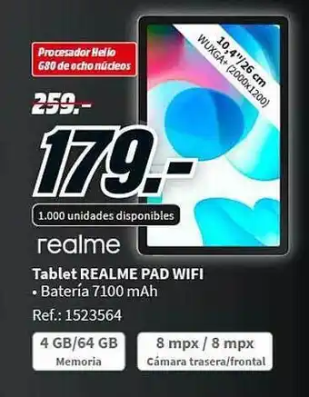 MediaMarkt Realme tablet realme pad wifi oferta
