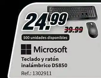 MediaMarkt Microsoft teclado y ratón inalámbrico ds850 oferta