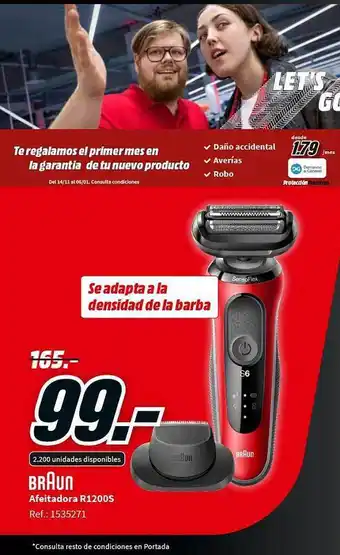 MediaMarkt Braun afeitadora r1200s oferta