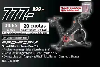 MediaMarkt Pro-form smartbike profomr pro c22 oferta