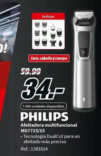 MediaMarkt Philips afeitadora multifuncional mg7715 15 oferta