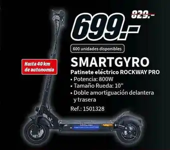 MediaMarkt Smarrtgyro patinete eléctrico rockway pro oferta