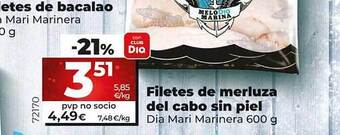 Dia Filetes de merluza del cabo sin piel oferta