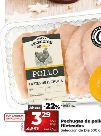 Dia Pechugas de pollo fileteadas selección de dia oferta