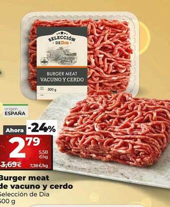 Dia Burger meat de vacuno y cerdo oferta