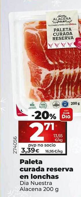 Dia Paleta curada reserva en lonchas oferta