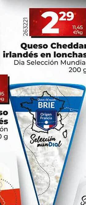 Dia Queso cheddar irlandés en lonchas oferta