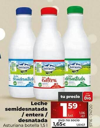 Dia Leche semidesnatada - entera - desnatada oferta