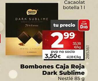 Dia Bombones caja roja dark sublime nestlé oferta