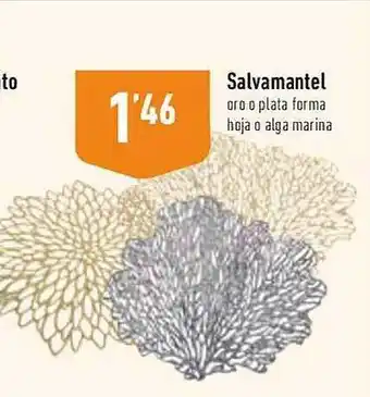 Salvamantel oro o plata forma hoja o alga marina