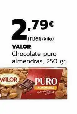 Supermercados Lupa Valor chocolate puro almendras oferta