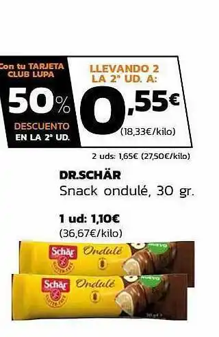 Supermercados Lupa Dr. schär snack ondulé oferta
