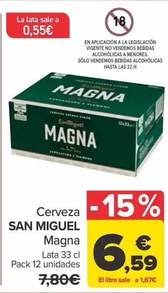 Carrefour Cerveza san miguel magna oferta