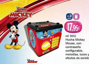 Hucha mickey mouse con contraseña configurable melodias luces y efectos de sonido