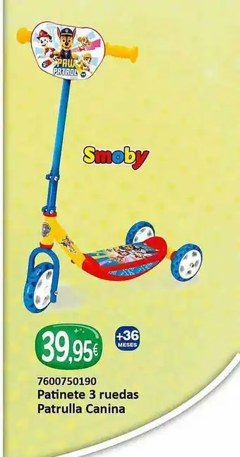 Afede Patinete 3 ruedas patrulla canina oferta