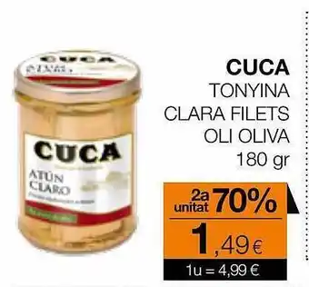Plusfresc 2a unitat 70% cuca tonyina clara filets oli oliva oferta