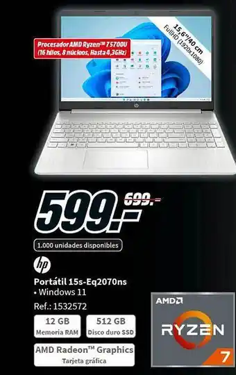 MediaMarkt Portátil 15s-eq2070ns hp oferta