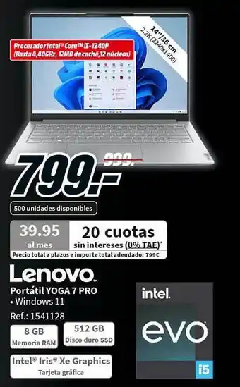 MediaMarkt Lenovo portátil yoga 7 pro oferta