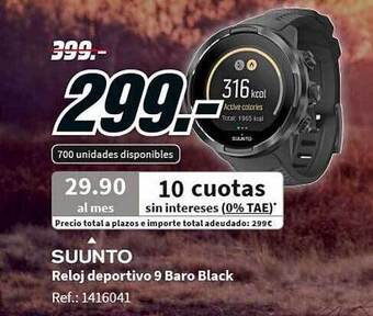 MediaMarkt Suunto reloj deportivo 9 baro black oferta