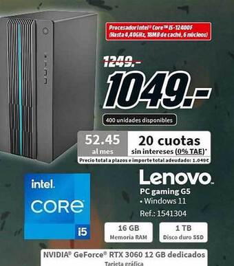 MediaMarkt Lenovo pc gaming g5 oferta