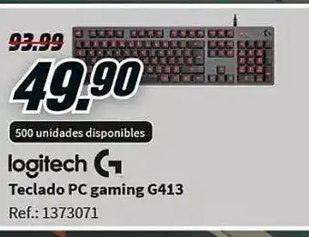 MediaMarkt Logitech teclado pc gaming g413 oferta
