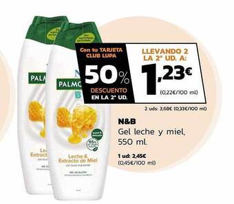 Supermercados Lupa N&b gel leche y miel oferta