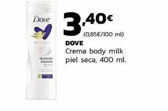 Supermercados Lupa Dove crema body milk piel seca oferta